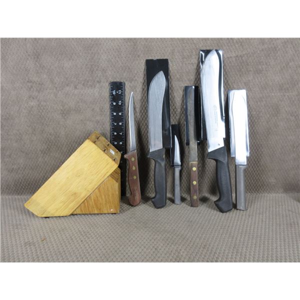 Set of Assorted Kitchen Knifes and Block