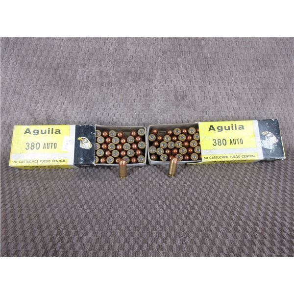 380 Auto Aguila 95gr FMJ - 2 Boxes of 50