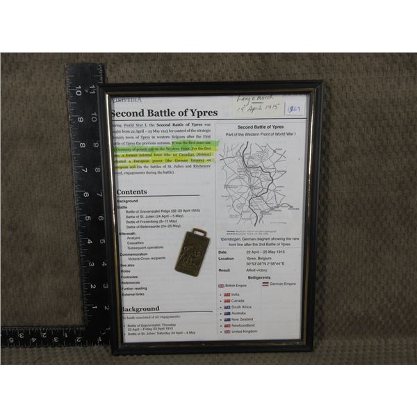 Langemarck Canada April 1915 Watch Fob Medal