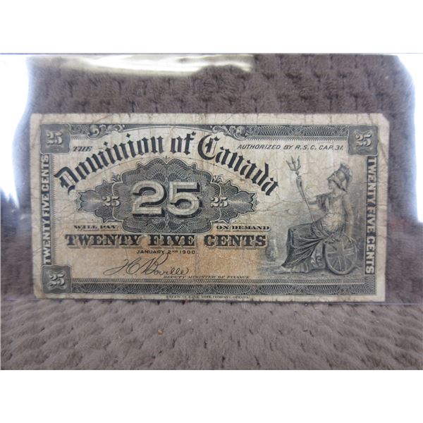 25 Cents Dominion of Canada Shinplaster 1900