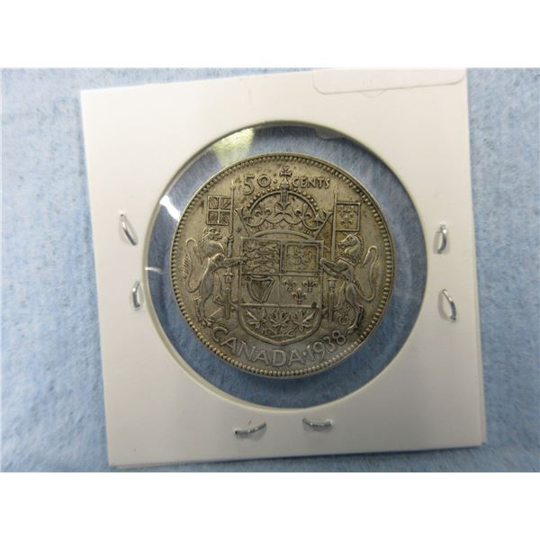 1938 Canadian 50 Cent Coin