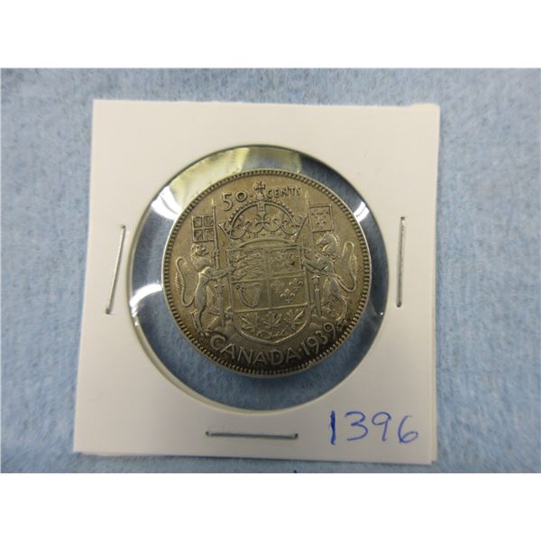 1939 Canadian 50 Cent Coin
