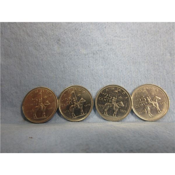 4 -1973 Quarter Horse Canadian Coins