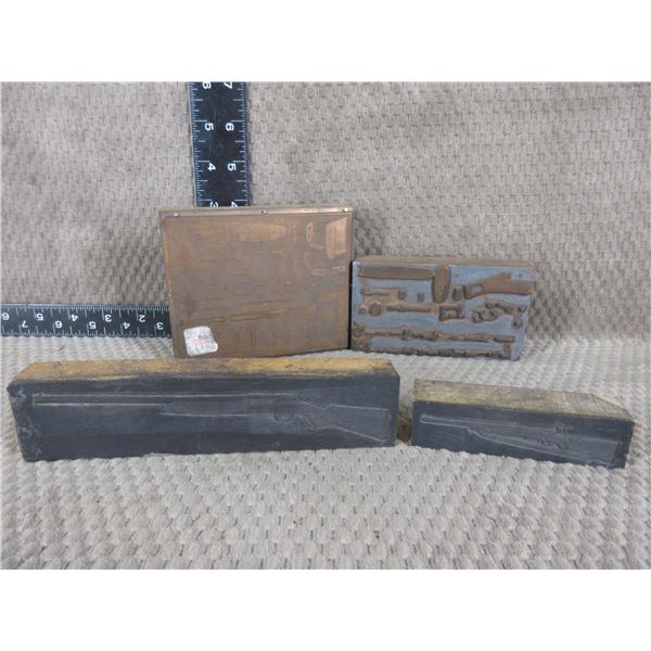 4 - Vintage Printing Plates of Guns & Parts Diagrams