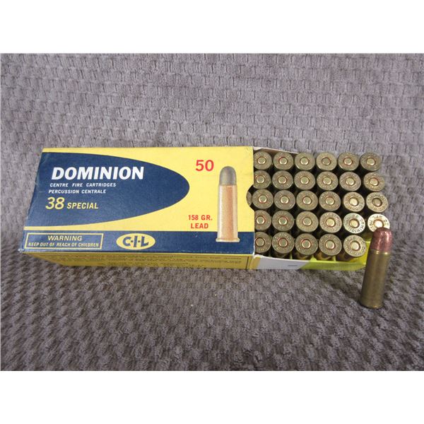 38 Special Dominion 158 gr, Lead - Collector Box of 50