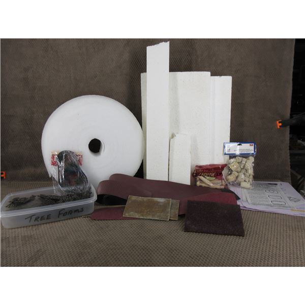 Box of Various Supplies for Building Train Landscape