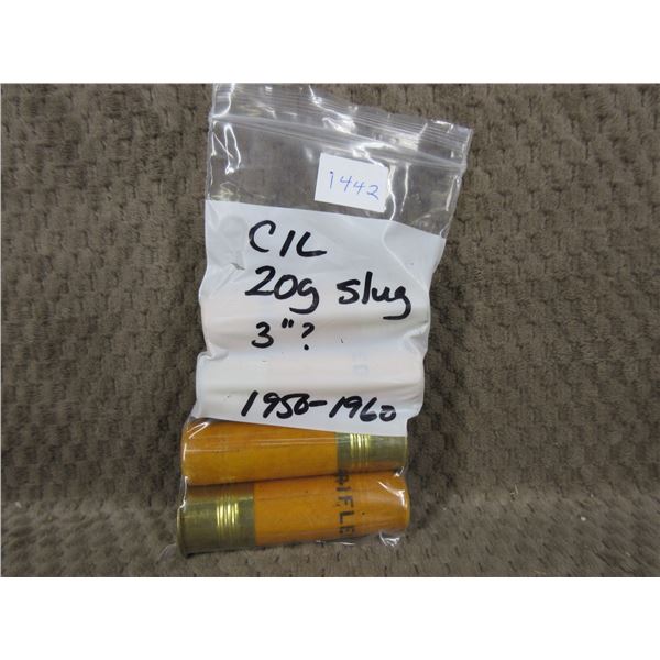 20 ga 3" Slug 1950-1960 CIL - Bag of 4