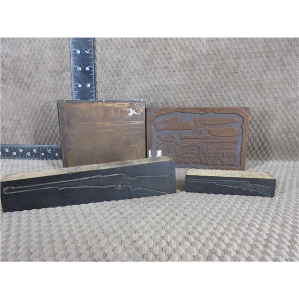 4 - Vintage Printing Plates of Guns & Parts Diagrams