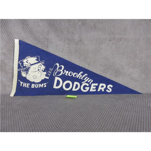 Brooklyn Dodgers “The Bums” Baseball Pennant - 1950's