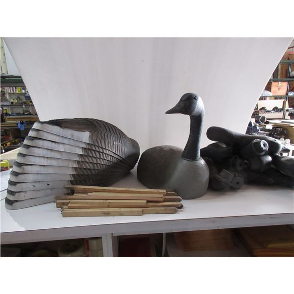 10 Canada Goose Decoys with Stands