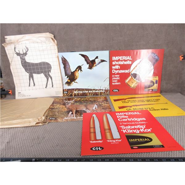 5 - CIL Store Advertising Posters & 4 Targets - 1 Damaged