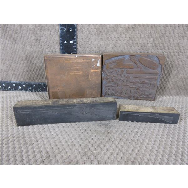 4 - Vintage Printing Plates of Guns & Parts Diagrams