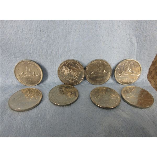 8 - Canadain Dollar Coins