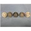 Image 1 : 5 - Canadian 50 Cents Coins