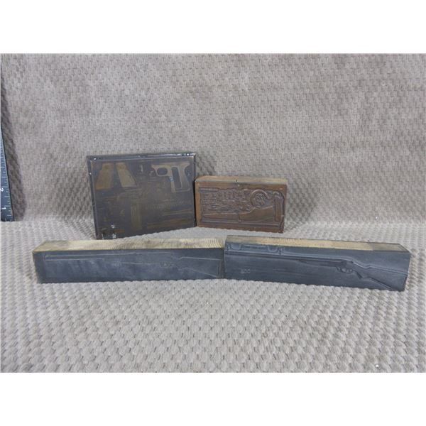 4 - Vintage Printing Plates of Guns & Parts Diagrams