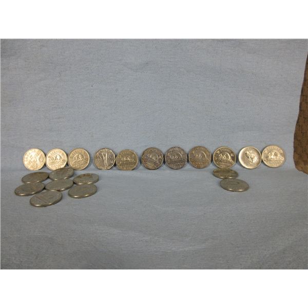 20 Canadain 5 Cent Coins