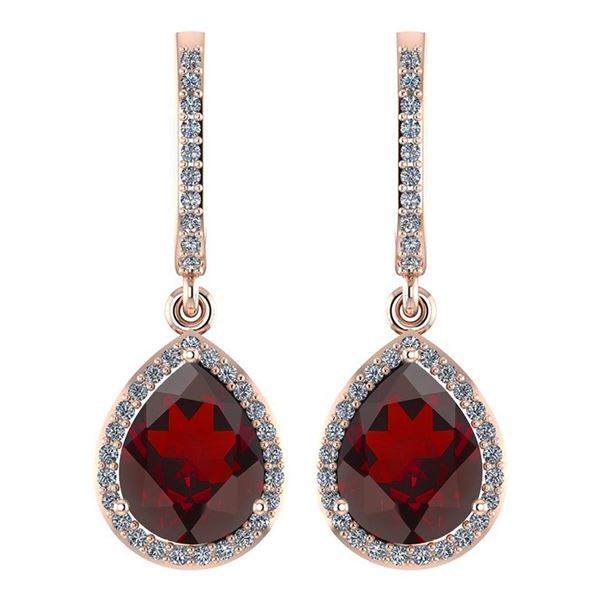 Certified 4.35 Ctw Garnet And Diamond Wedding/Engagemen