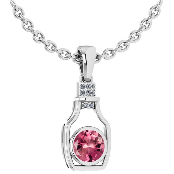 Certified 1.36 Ctw Pink Tourmaline And Diamond bottle N