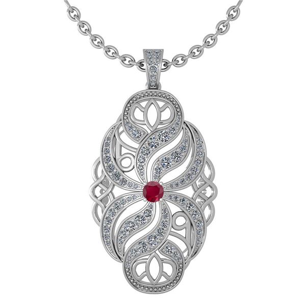Certified 1.37 Ctw Ruby And Diamond Necklace For Styles