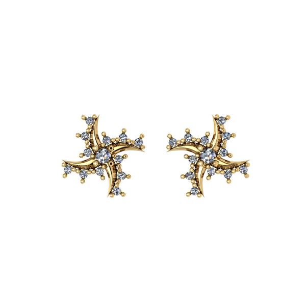 Certified 0.32 Ctw Diamond 14k Rose Gold Stud Earrings