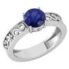 Image 1 : Certified 1.25 Ctw Blue Sapphire Solitaire Ring with Fi