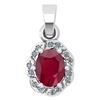 Image 1 : Certified 0.38 Ctw Ruby And Diamond 14k White Gold Simp