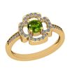 Image 1 : Certified 0.68 Ctw I2/I3 Peridot And Diamond 10K Yellow