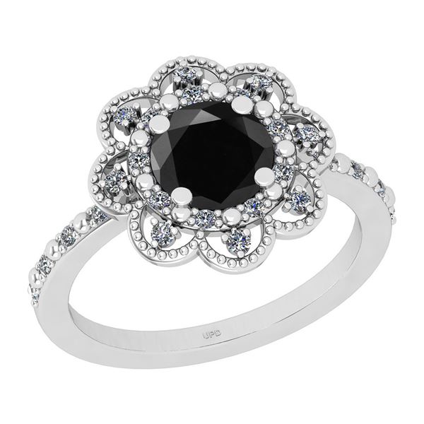 Certified 1.45 Ctw I2/I3 Treated Fancy Black And Diamon