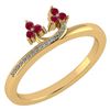 Image 1 : Certified 0.16 Ctw Ruby And Diamond 14k Yellow Gold Rin