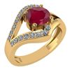 Image 1 : Certified 1.04 Ctw Ruby And Diamond Wedding/Engagement