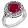 Image 1 : Certified 4.13 Ctw Ruby And Diamond VS/SI1 Engagement H