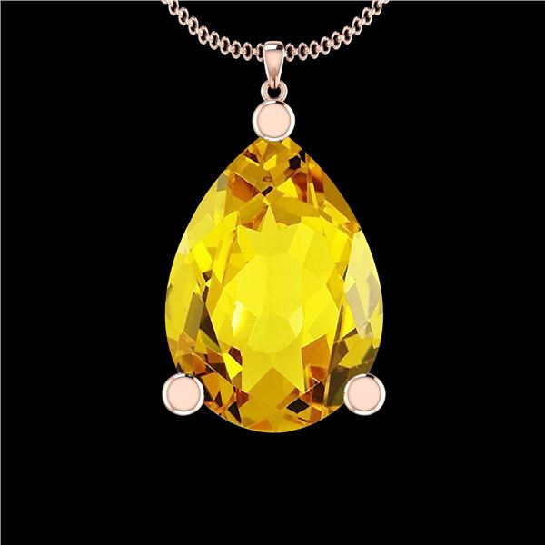 Certified 58.61 Ctw Lemon Topaz 10K Rose Gold Victorian