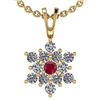 Image 1 : Certified 1.70 Ctw Ruby And Diamond VS/SI1 18K Yellow G