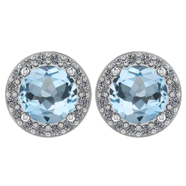 Certified 1.6 Ctw Aquamarine And Diamond 14k White Gold