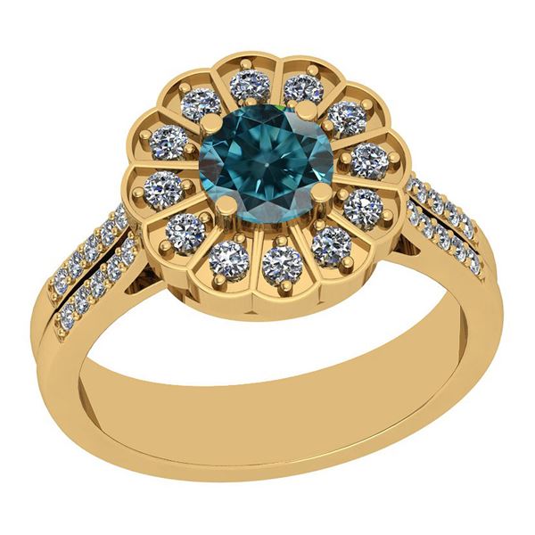 Certified 1.72 Ctw I2/I3 Treated Fancy Blue and White D