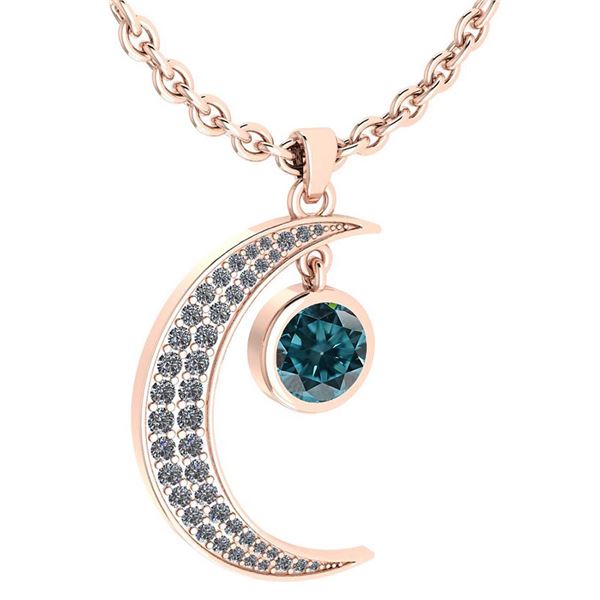 Certified 1.76 Ctw Treated Fancy Blue Diamond And White