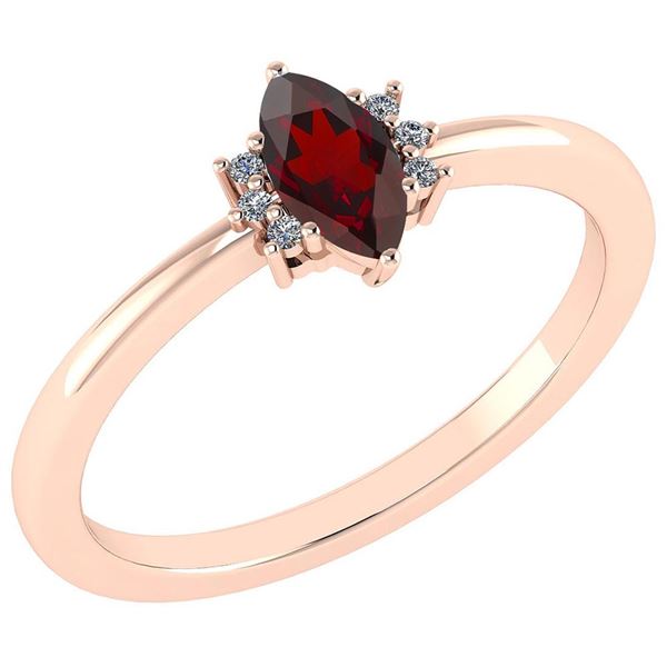 Certified 0.68 Ctw Garnet And Diamond VS/SI1 Halo Ring