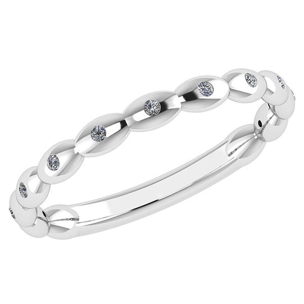 Certified 0.07 Ctw Diamond 18K White Gold Halo Ring