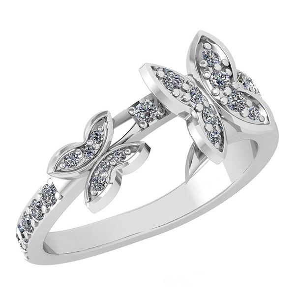 Certified 0.33 Ctw Diamond Halo Ring For womens New Exp