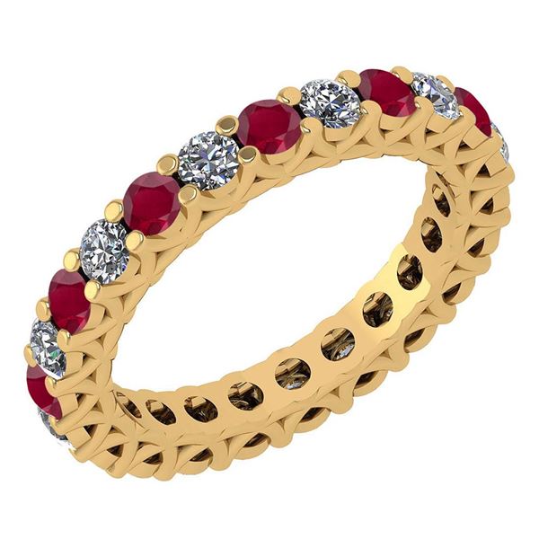 Certified 1.61 Ctw Ruby And Diamond 14k Yellow Gold Hal