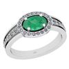 Image 1 : Certified 1.05 Ctw I2/I3 Emerald And Diamond 14K White