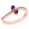 Image 1 : Certified 0.50 Ctw Amethyst And Diamond 18K Rose Gold R