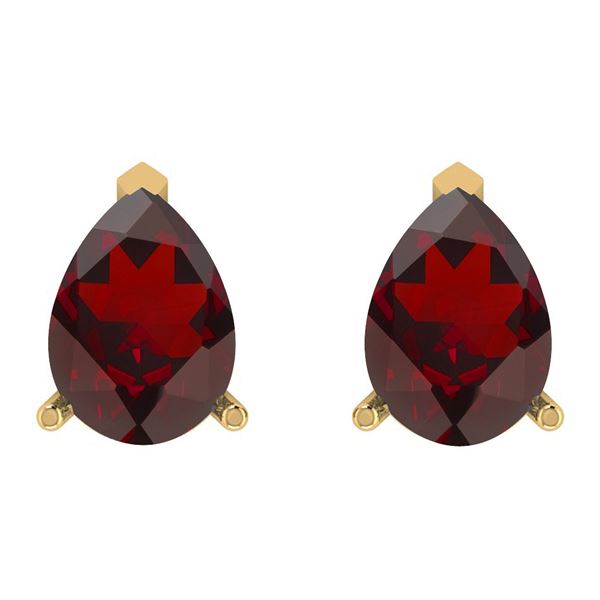 Certified 1.50 Ctw Garnet 14K Yellow Gold Stud Earrings