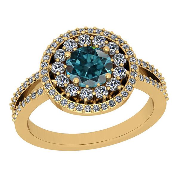 Certified 1.92 Ctw I2/I3 Treated Fancy Blue and White D