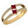 Image 1 : Certified 0.60 Ctw Ruby And Diamond 18k Yellow Gold Rin