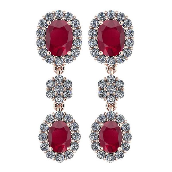 Certified 10.48 Ctw Ruby And Diamond VS/SI1 Hanging stu