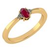 Image 1 : Certified 0.24 CTW Ruby And Diamond 14k Yellow Gold Hal