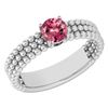 Image 1 : Certified 0.50 Ctw Pink Tourmaline Solitaire 14K White