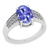 Image 1 : Certified 1.42 Ctw I2/I3 Tanzanite And Diamond 14K Whit