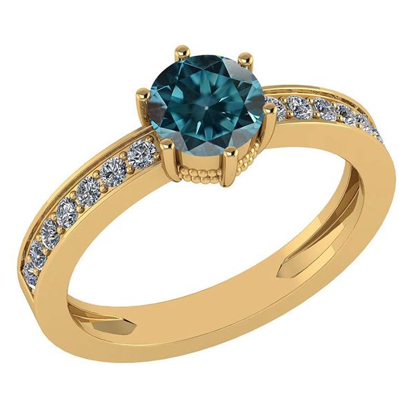 Certified 1.09 Ctw Treated Fancy Blue Diamond VS/I1 And
